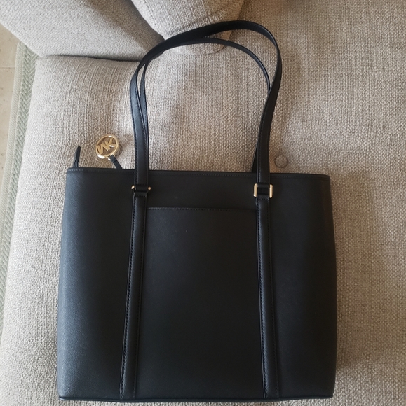 Michael Kors Sady Saffiano Black Medium Tote Bag - Picture 8 of 14